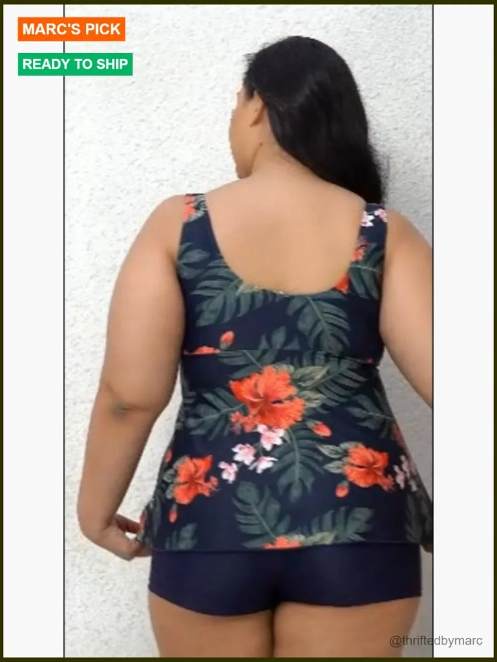 Women's Two Piece Tankini Set with Boyshorts - Size Small